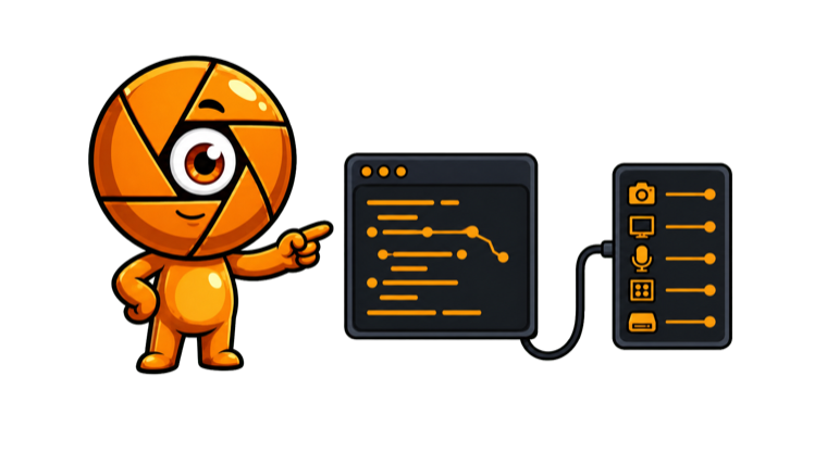 Mascotte Cinecyclop connectant les outils API, MCP et CLI