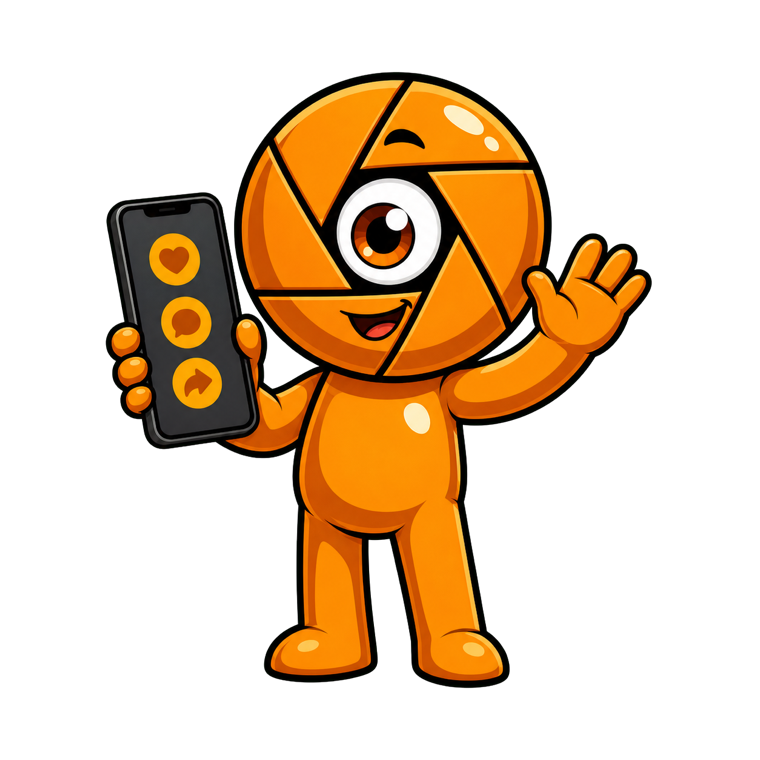 Mascotte Cinecyclop invitant à suivre les actualités